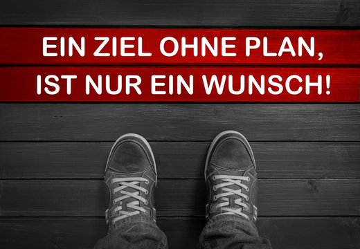 Ziele - Spruch auf Bodenmarkierung
