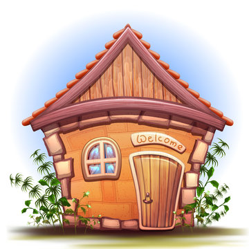 Vector illustration of cartoon home