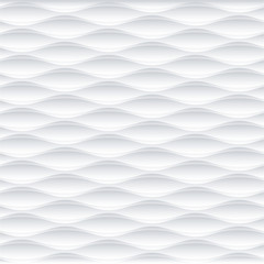 White wave  seamless texture. 3D Vector pattern.
