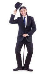 Young businessman isolated on the white background