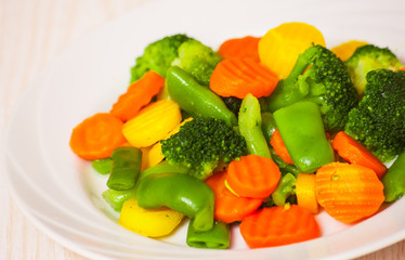 Mixed vegetables on a plate