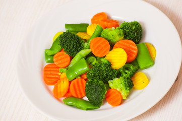 Mixed vegetables on a plate
