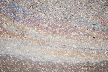 oil and water on street