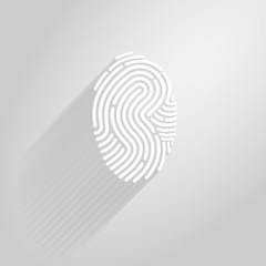 Letter S logo icon fingerprint style and long shadow