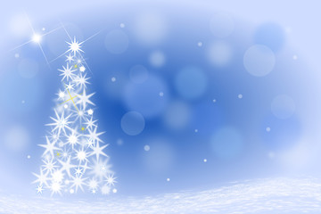 Obraz premium Christbaum mit Sternen, blau, Illustration #8