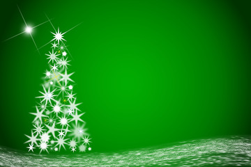 Christbaum mit Sternen, gr&uuml;n, Illustration #4