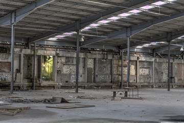 hall and abandoned table and chair