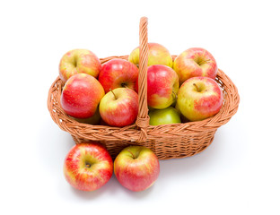 Ripe apples in basket