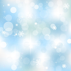 Christmas vector illustration with bubbles and snowflakes
