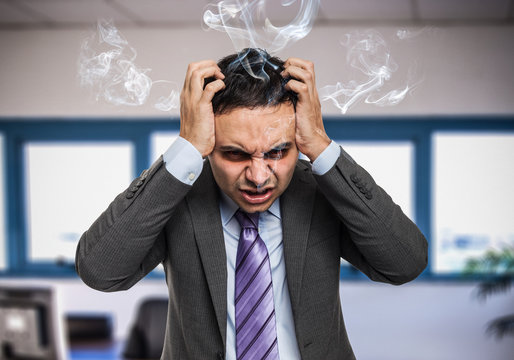 Very angry businessman