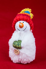 snowman red background