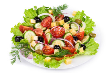 Greek salad in plate