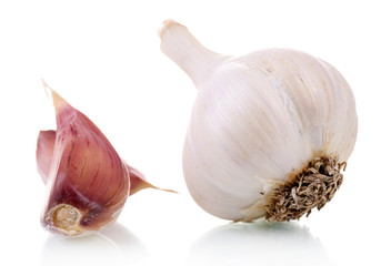 Fresh garlic isolated on white