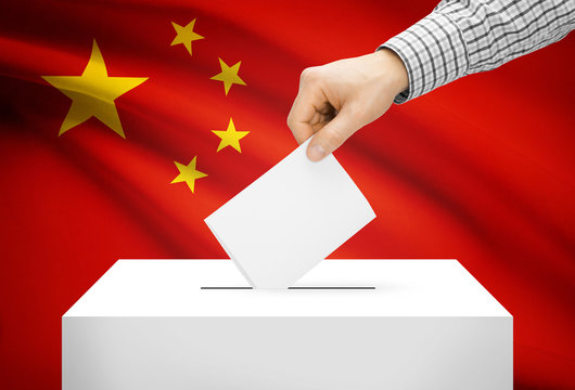 Ballot box with national flag - People's Republic of China