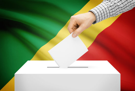 Ballot box with national flag - Republic of the Congo