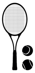 Tennis Racket and ball