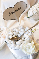 White wedding confetti