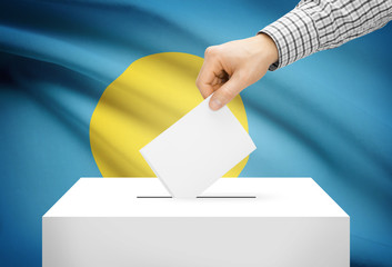 Ballot box with national flag on background - Palau