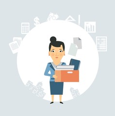 Accountant is documents and accounts illustration