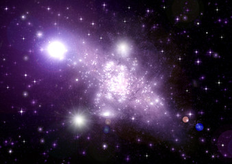 Obraz premium Stars of a planet and galaxy in a free space