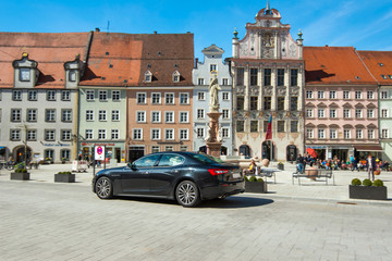 Naklejka premium Car on teh road