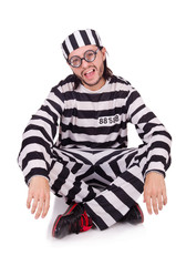 Prison inmate isolated on the white background