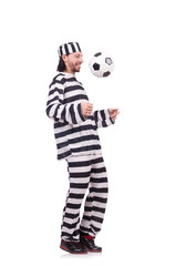 Prison inmate isolated on the white background