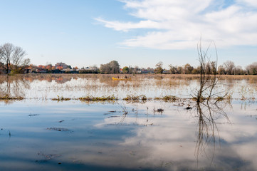 Campagna allagata per esondazione fiumi e torrenti