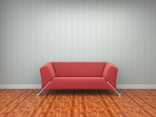 red cloth sofa