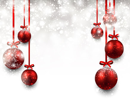 Background with red christmas balls.