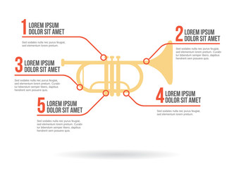 Trumpet instrument icon vector infographic