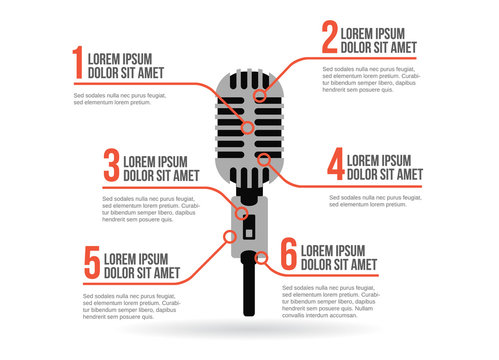 Old microphone icon vector infographic