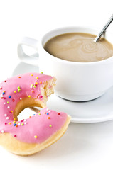 Donuts and coffee cup