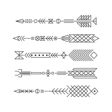 Hipster arrows. Abstract elements for tattoo and design.