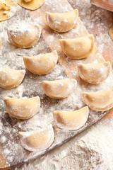 Vareniki (dumplings) with potatoes and onion.