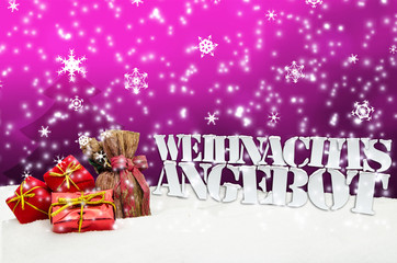 Weihnachtsangebot Angebot Angebote Weihnachten pink