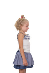 Upset little blonde girl