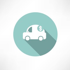 car icon with dollars