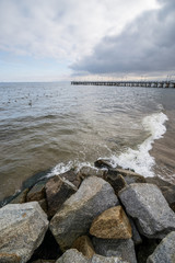Obraz premium View on pier in Orlowo district in Gdynia, Poland
