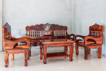 wood chair and table living furniture group