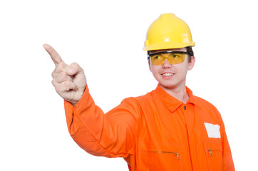 Industrial worker isolated on the white background