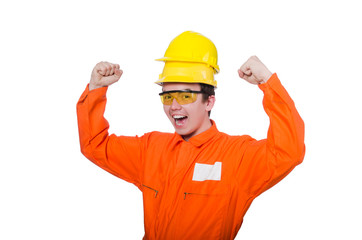 Industrial worker isolated on the white background