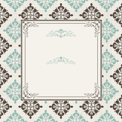 vintage frame on victorian seamless background