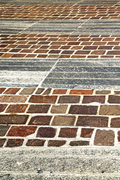 brick in    pavement of a curch and marble