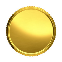 Gold coin. Vector illustration isolated on white background