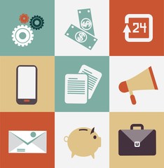 set of business icons illustration