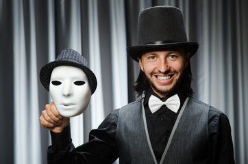 Funny concept with theatrical mask