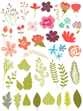 fleurs et feuilles