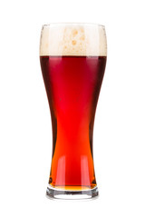 Red beer glass