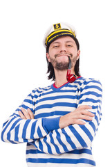 Funny sailor isolated on the white